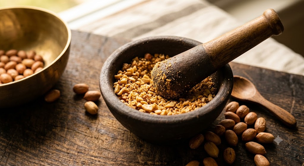 Coarsely crushed roasted peanuts for sabudana khichdi